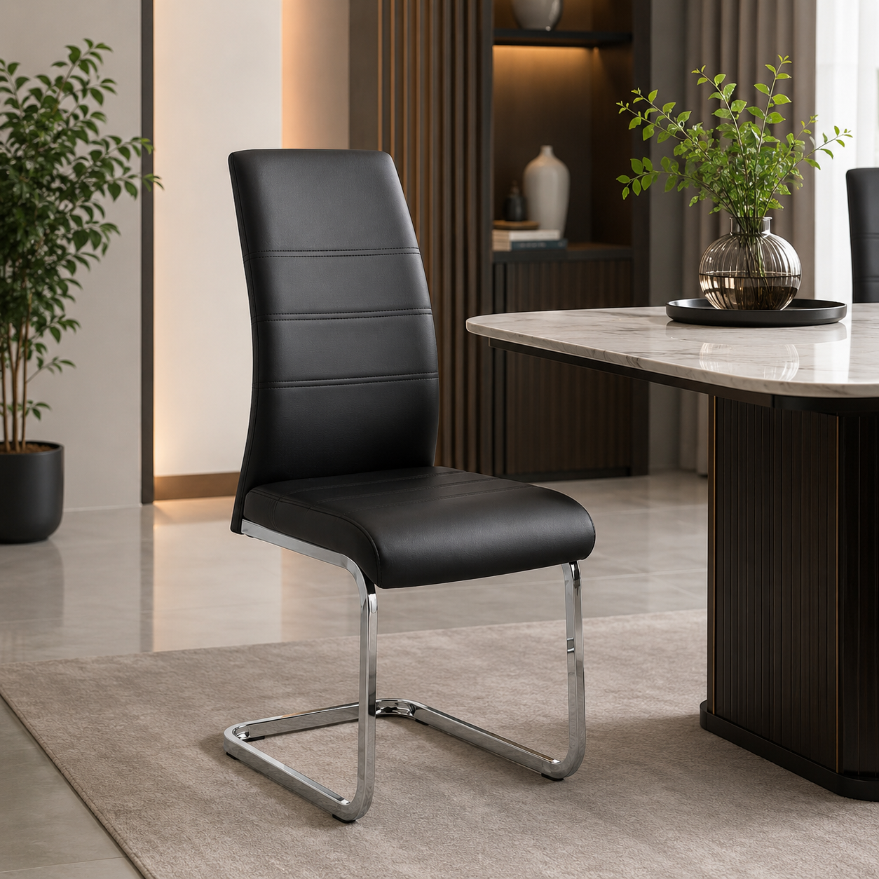 كرسي جلوس عصري باللون الأسود