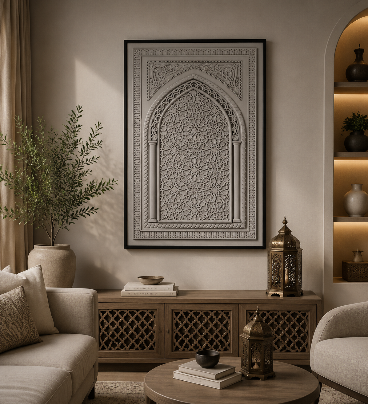 لوحة ديكور بإطار أسود مقاس 120 × 80 سم