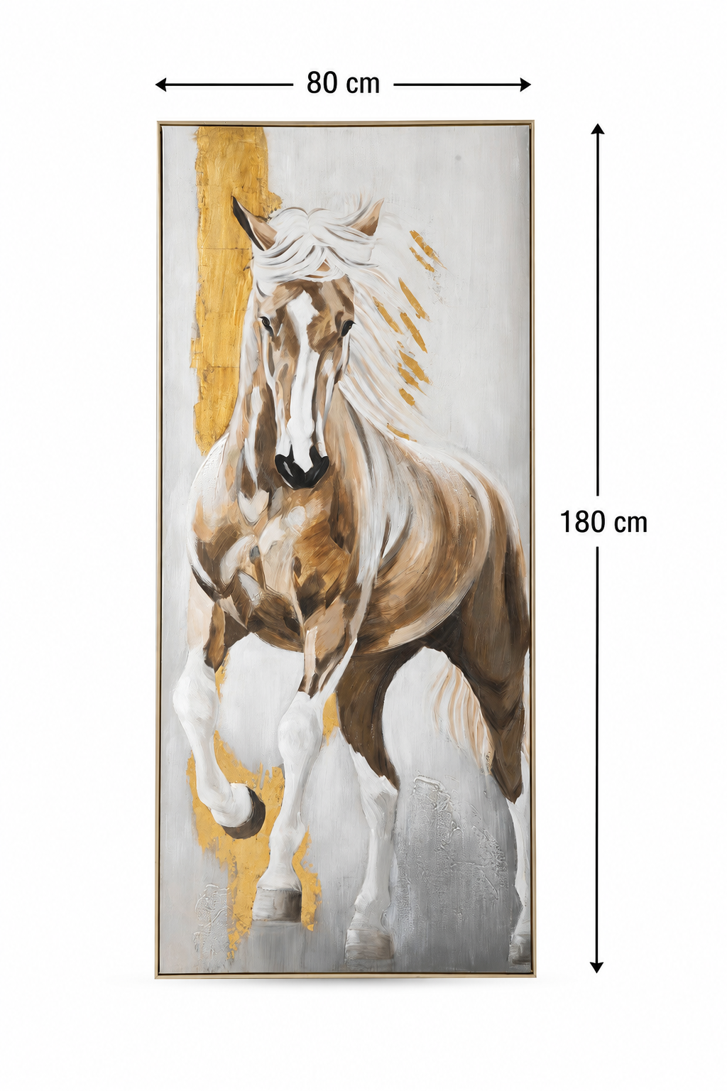 لوحة حائط بإطار ذهبي مقاس 80 × 180 سم