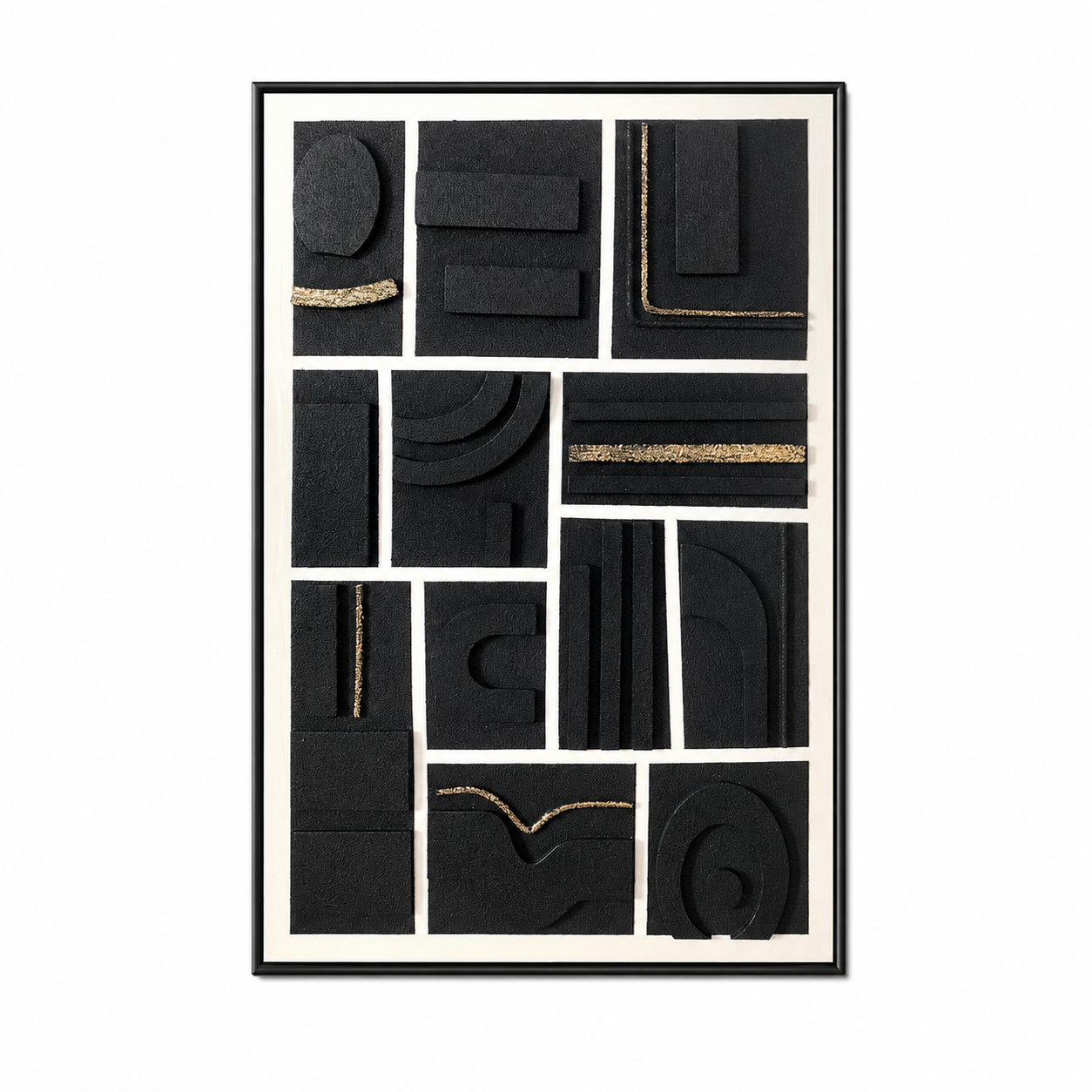 لوحة فنية راقية بإطار أسود مقاس 80 × 120 سم