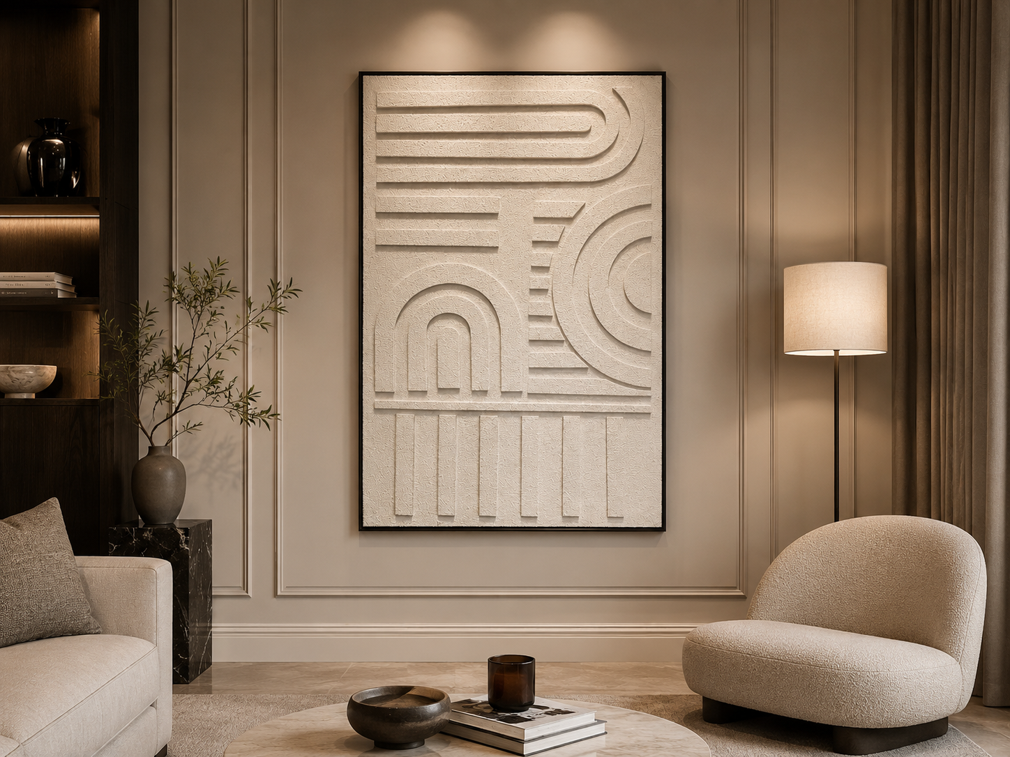 لوحة ديكور بإطار أسود مقاس 80 × 120 سم