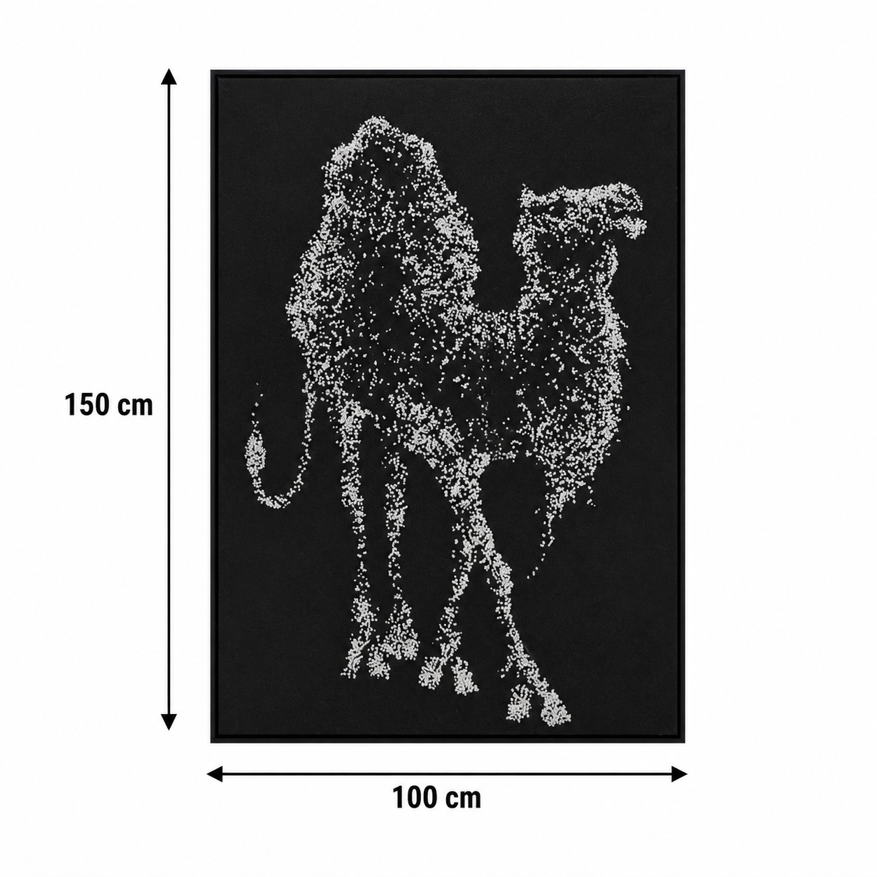 لوحة فنية كبيرة بإطار أسود مقاس 100 × 150 سم
