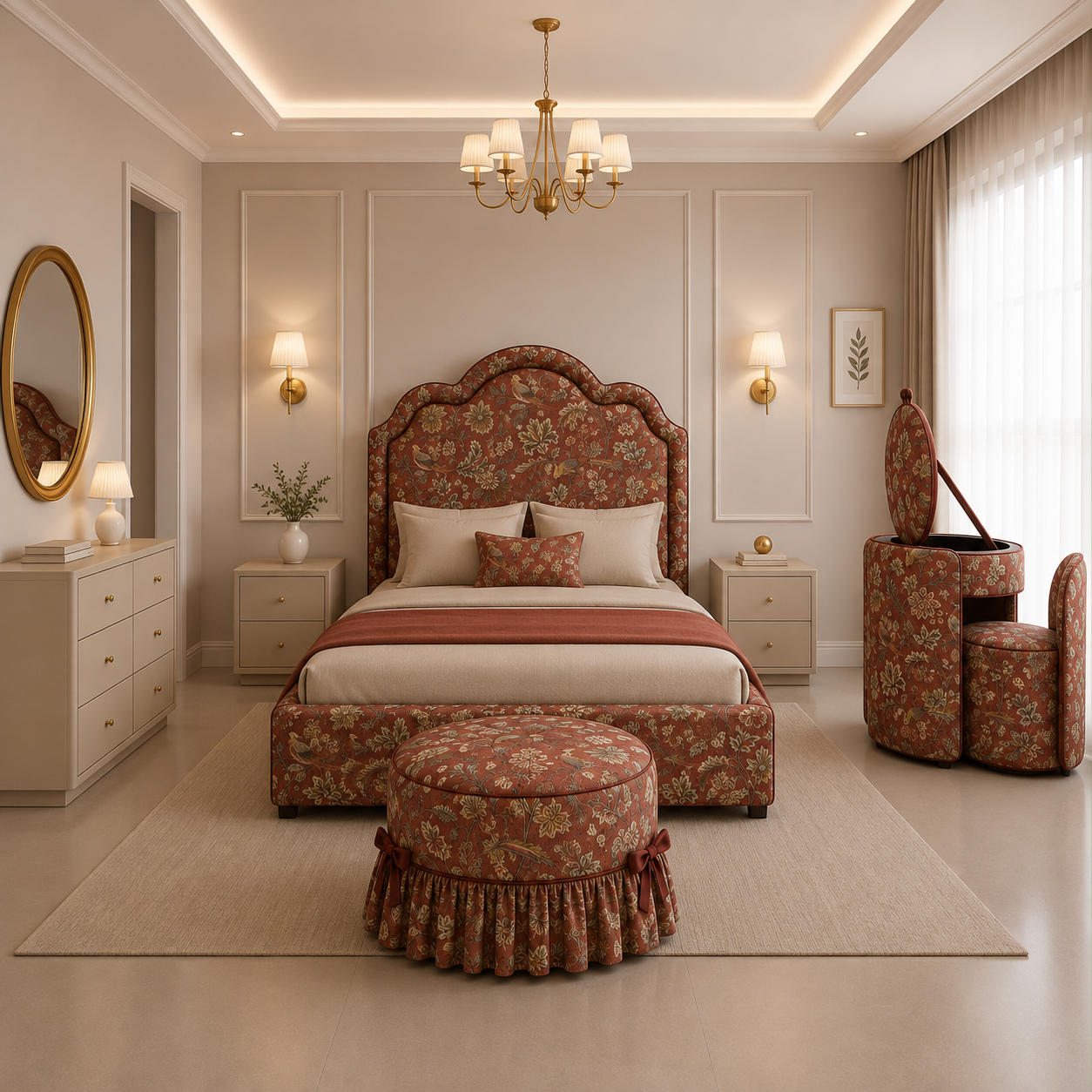 سرير هيدبورد طقم غرفه نوم