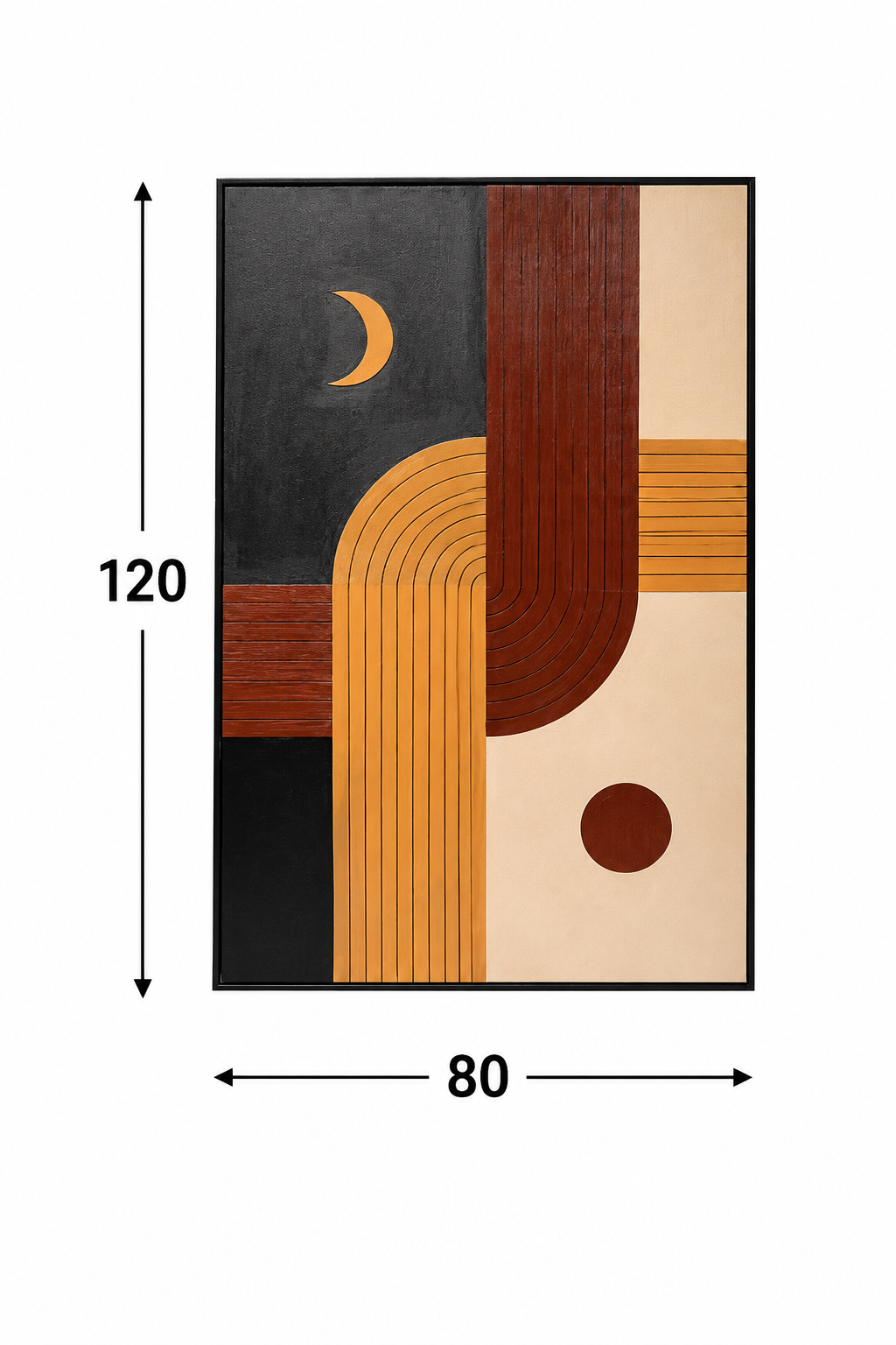 لوحة ديكور مودرن بإطار أسود مقاس 80 × 120 سم