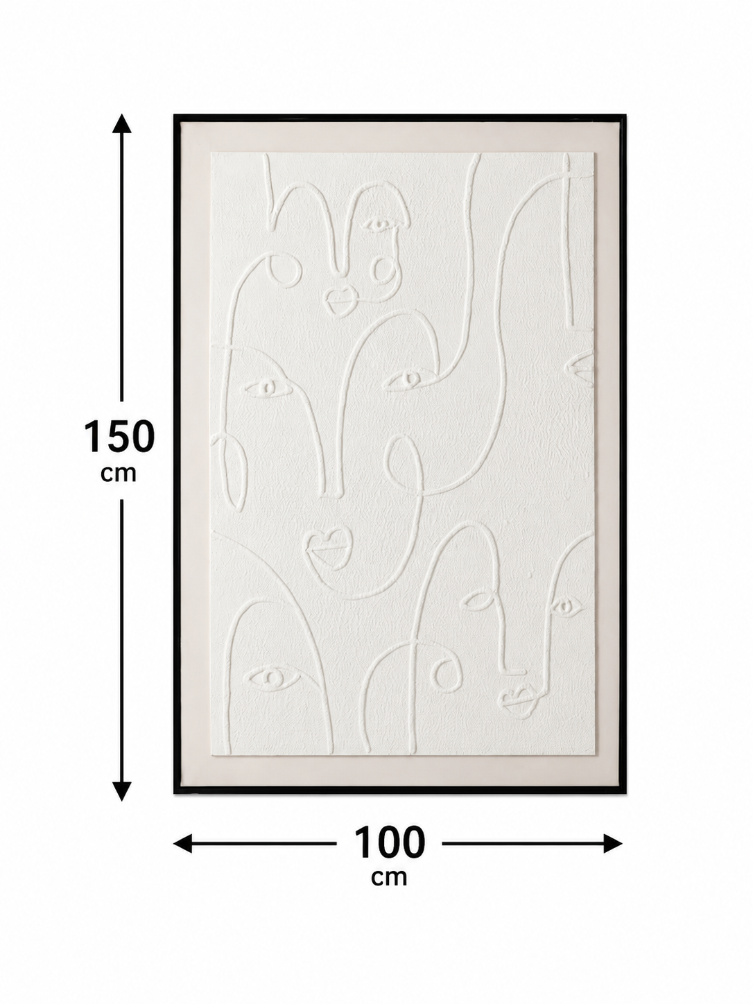 لوحة حائط مودرن بإطار أسود مقاس 100 × 150 سم