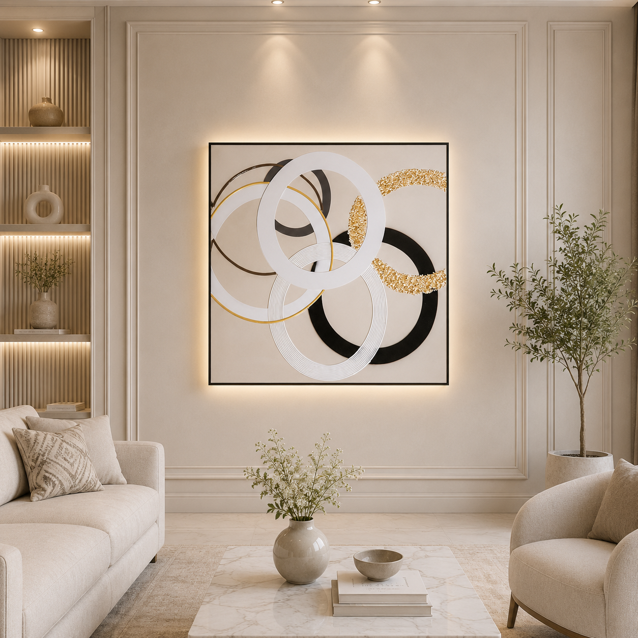 لوحة حائط راقية مقاس 100 × 100 سم