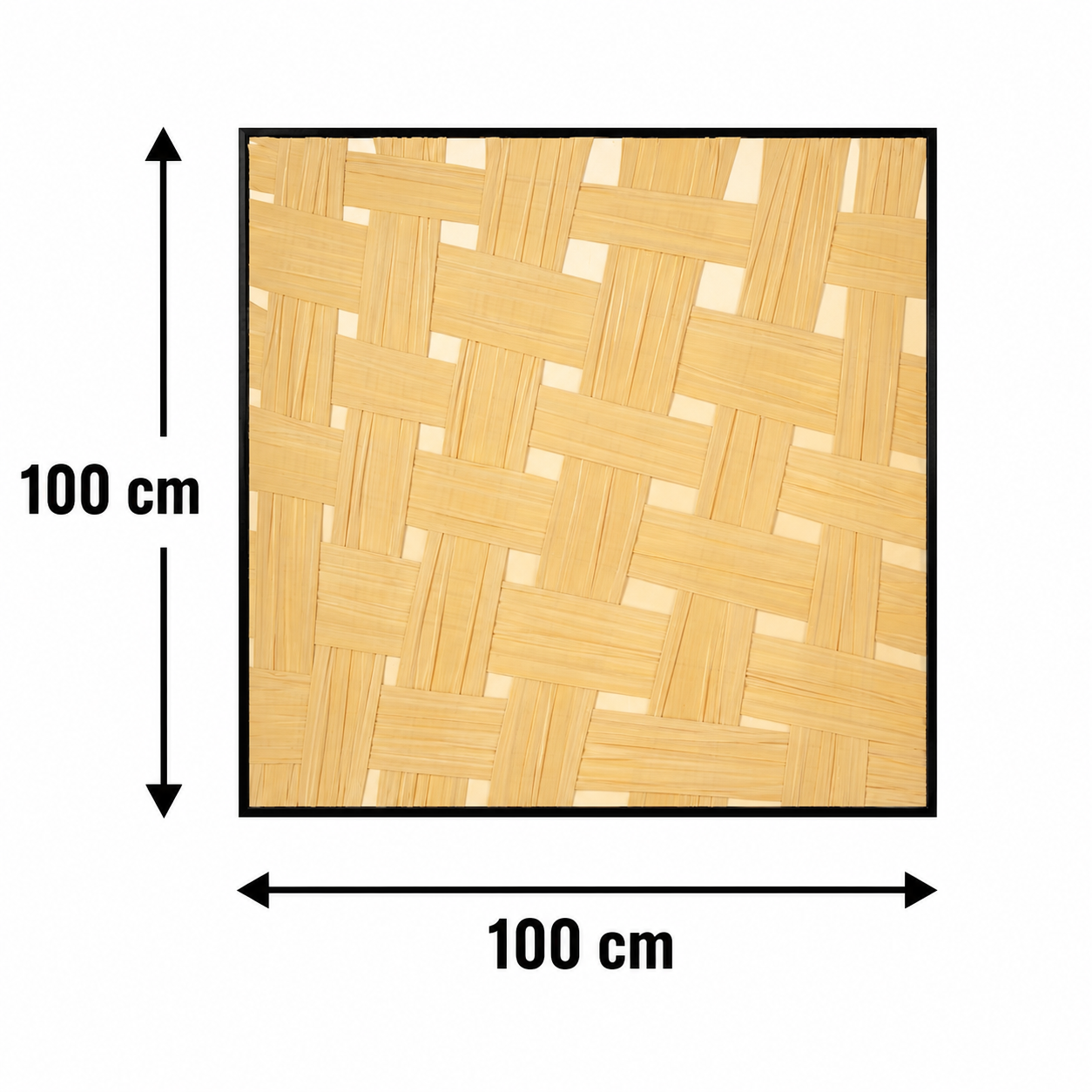 لوحة ديكور مربعة بإطار أسود مقاس 100 × 100 سم