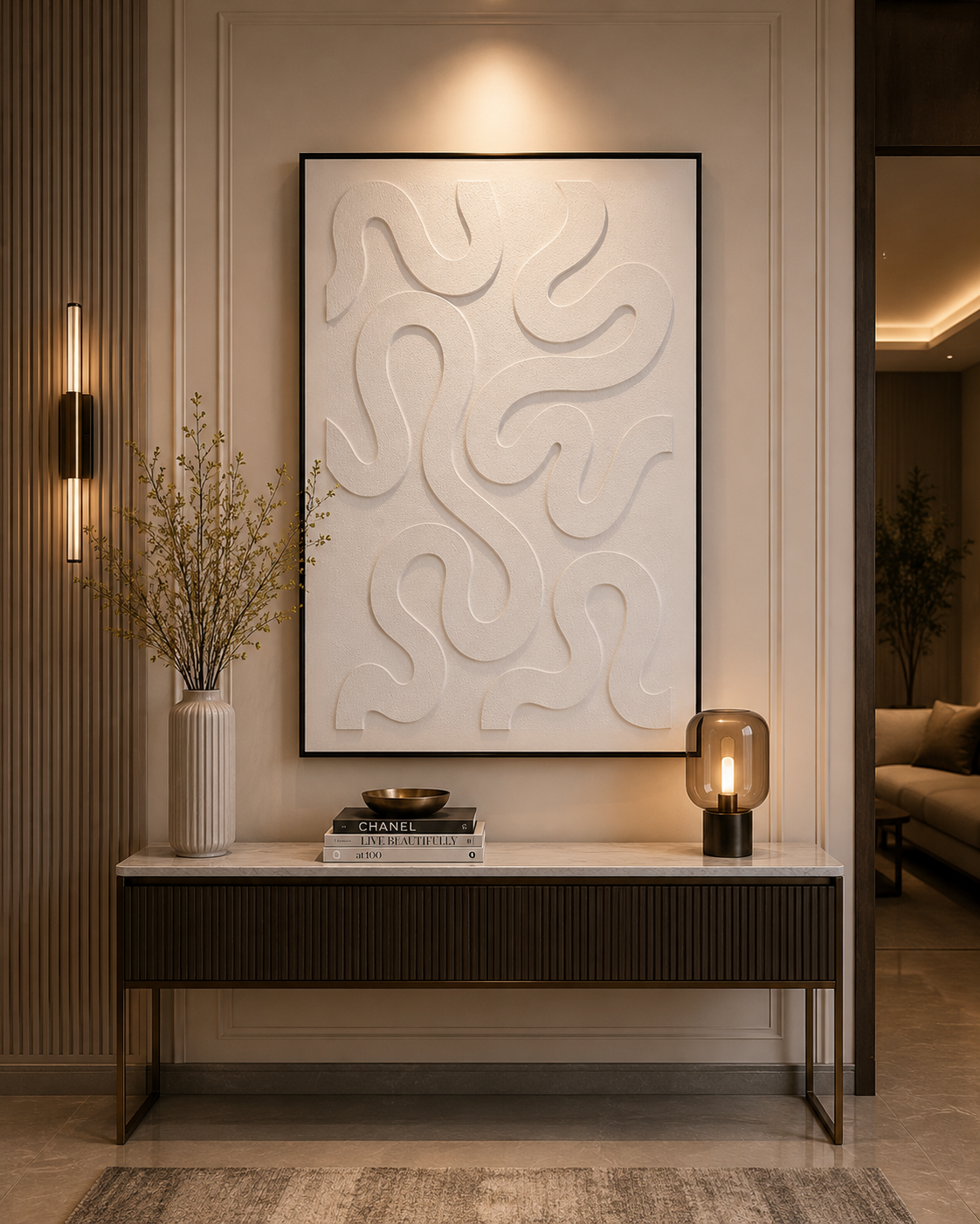لوحة ديكور بإطار أسود مقاس 100 × 150 سم