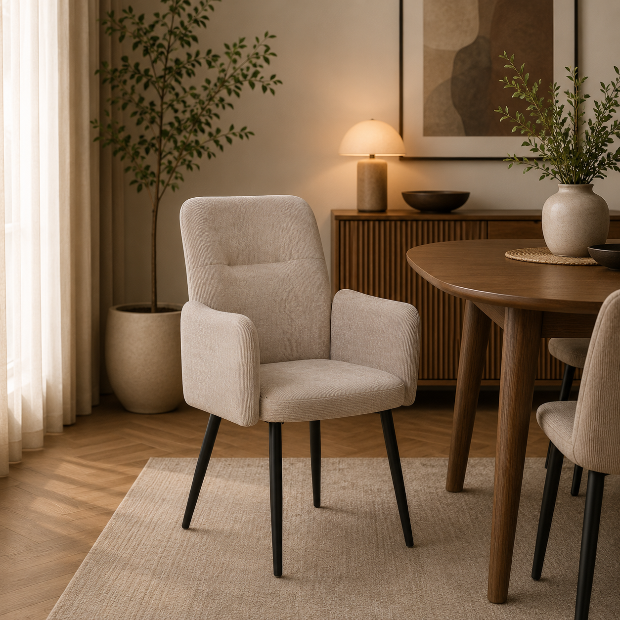كرسي جلوس باللون الأوف وايت