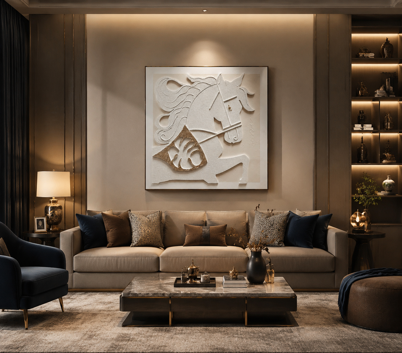 لوحة ديكور مربعة مقاس 100 × 100 سم