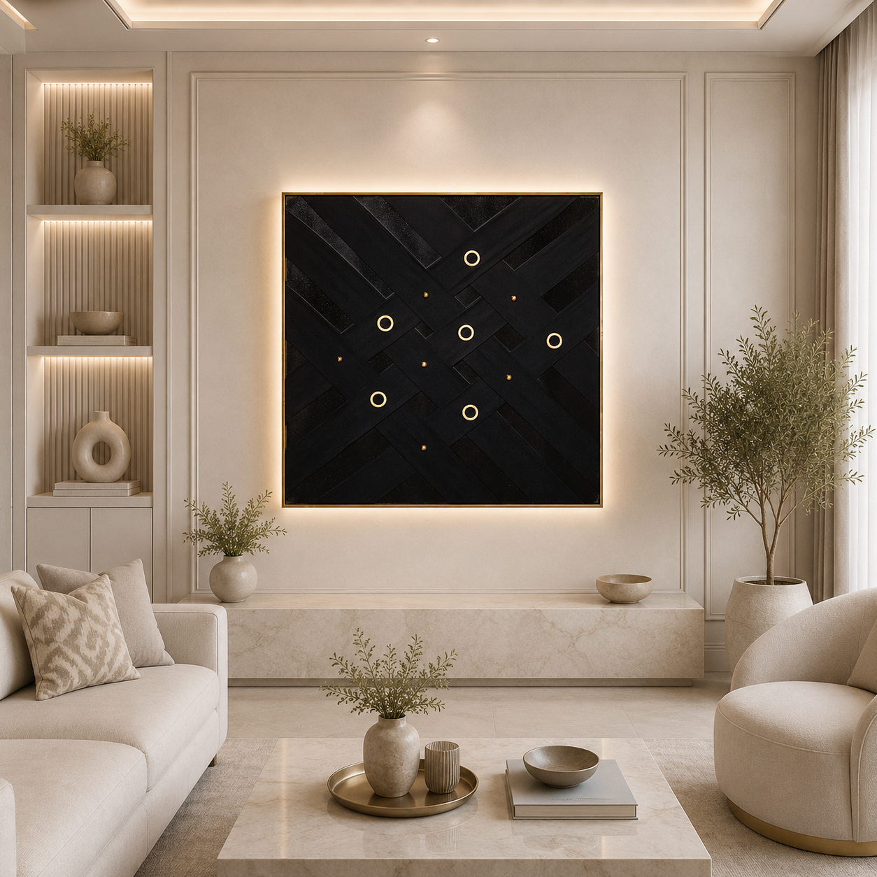 لوحة حائط مودرن مقاس 100 × 100 سم