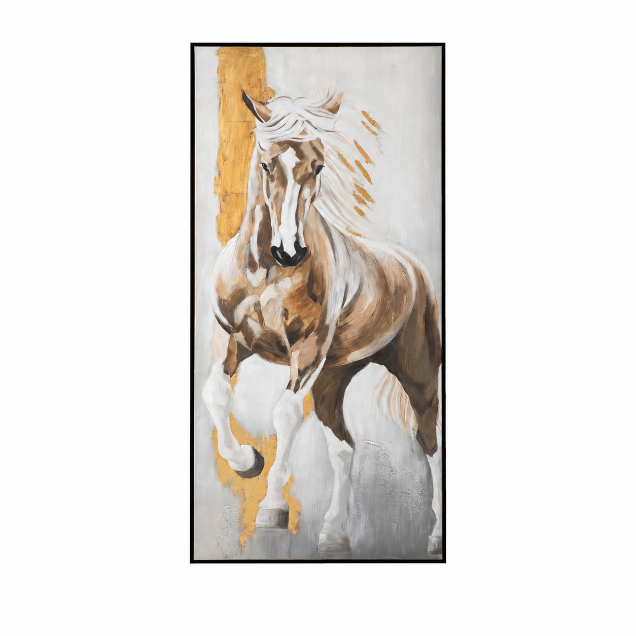 لوحة فنية بإطار أسود مقاس 100 × 180 سم