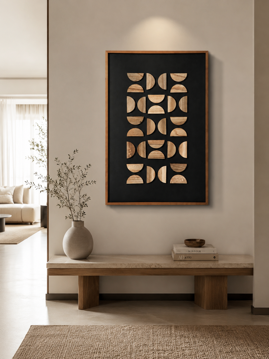 لوحة فنية بإطار أسود مقاس 120 × 80 سم