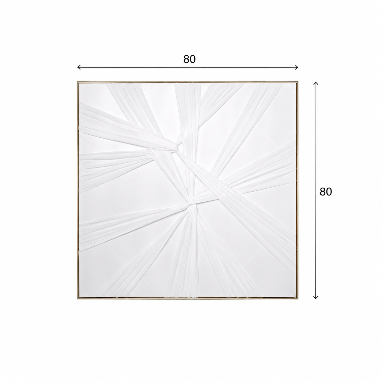 لوحة ديكور مربعة بإطار ذهبي مقاس 80 × 80 سم