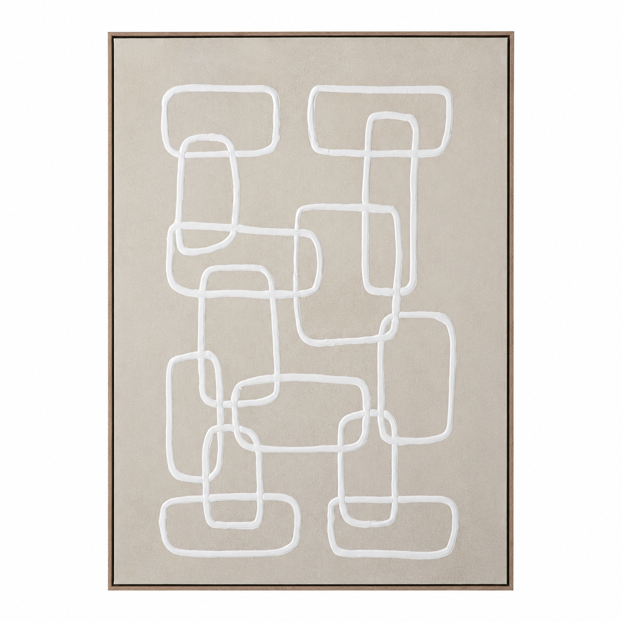 لوحة حائط بإطار بيج مقاس 100 × 150 سم