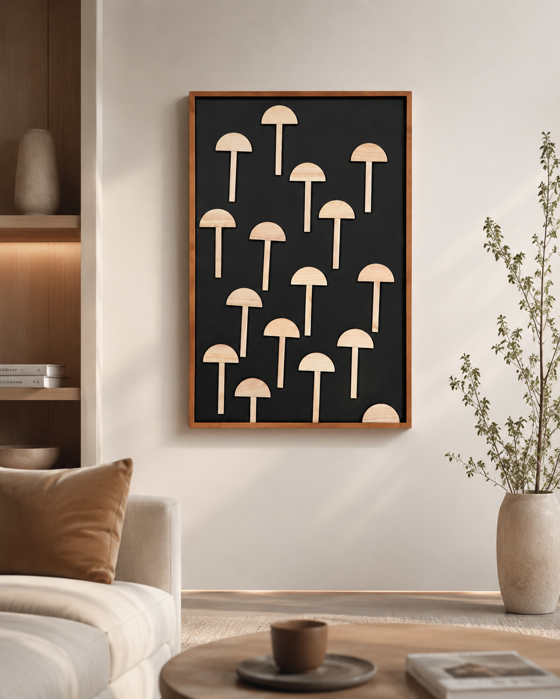 لوحة حائط طولية بإطار ذهبي مقاس 70 × 140 سم