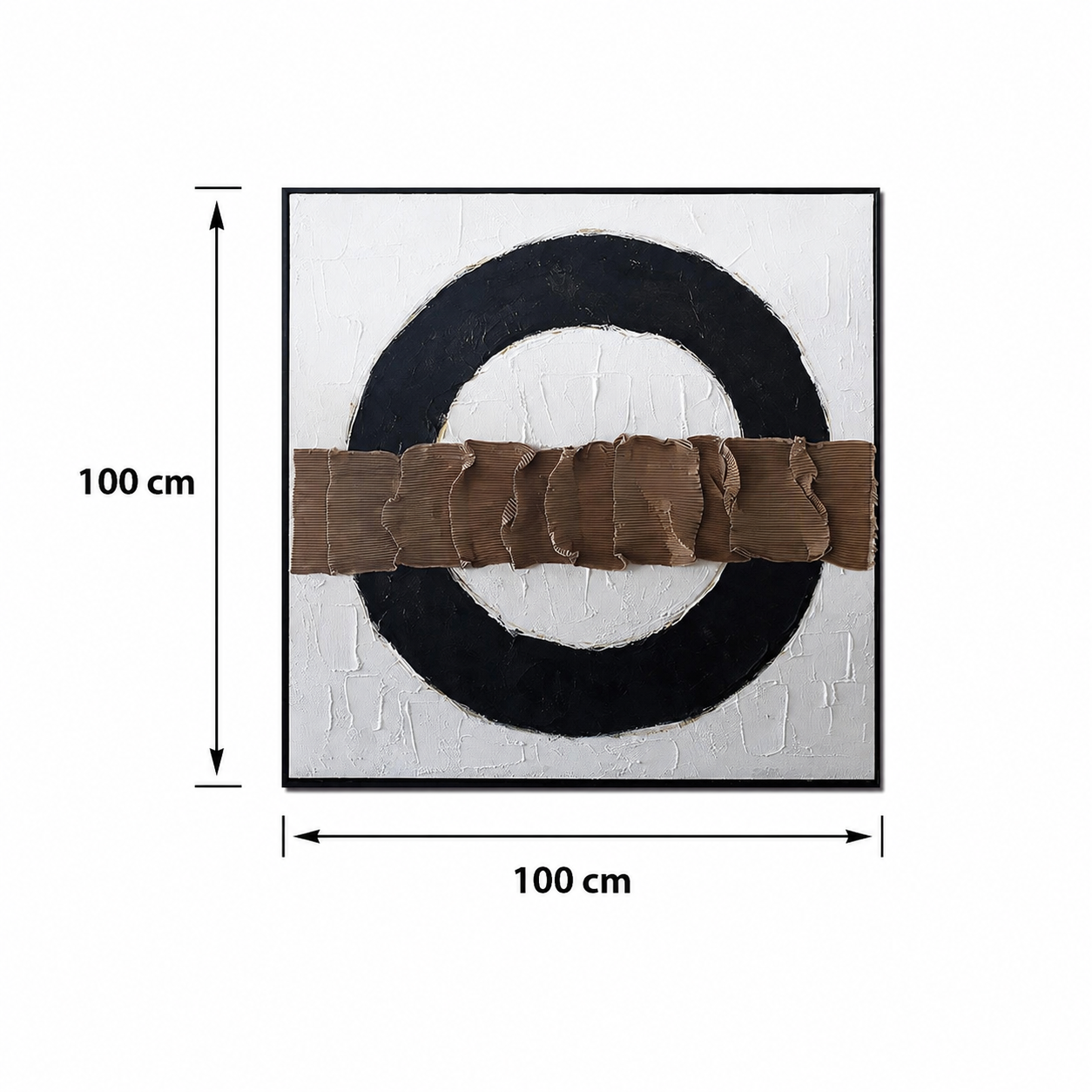 لوحة فنية للحائط بإطار أسود مقاس 100 × 100 سم