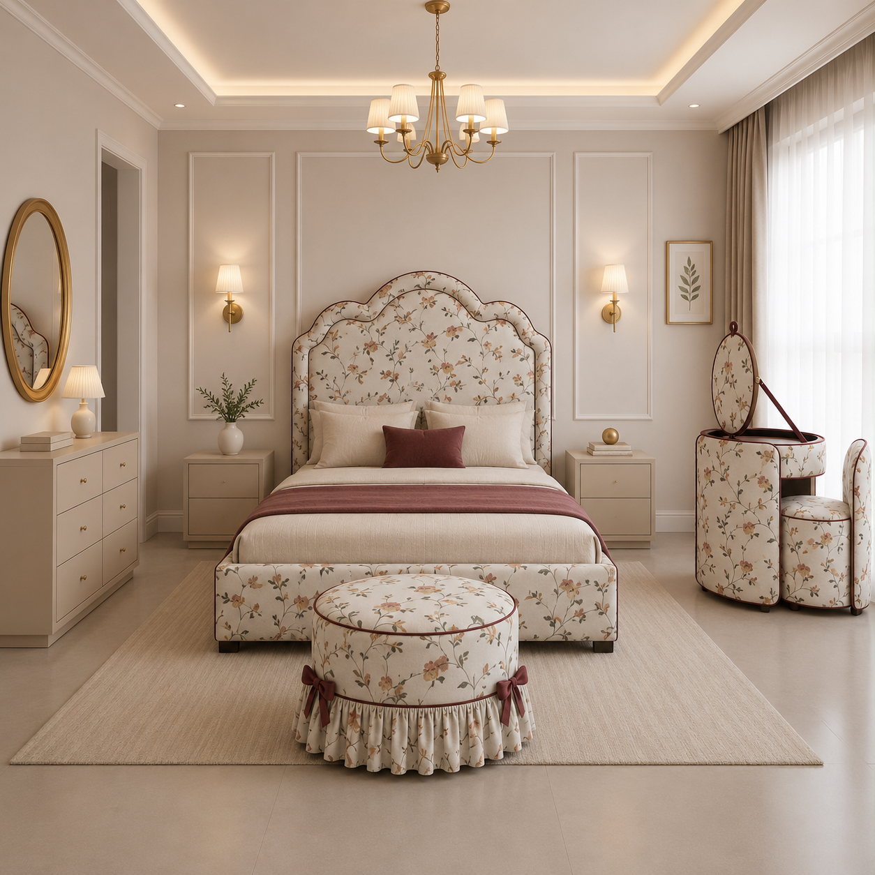 سرير هيدبورد طقم غرفه نوم