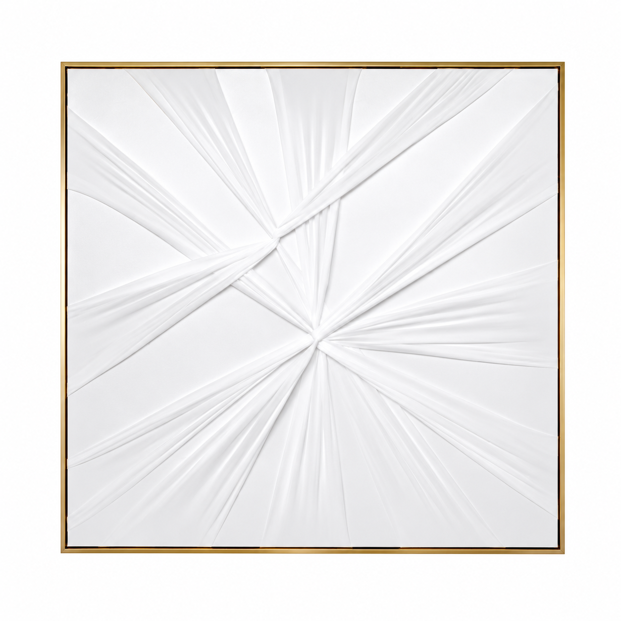 لوحة حائط مربعة بإطار ذهبي مقاس 80 × 80 سم