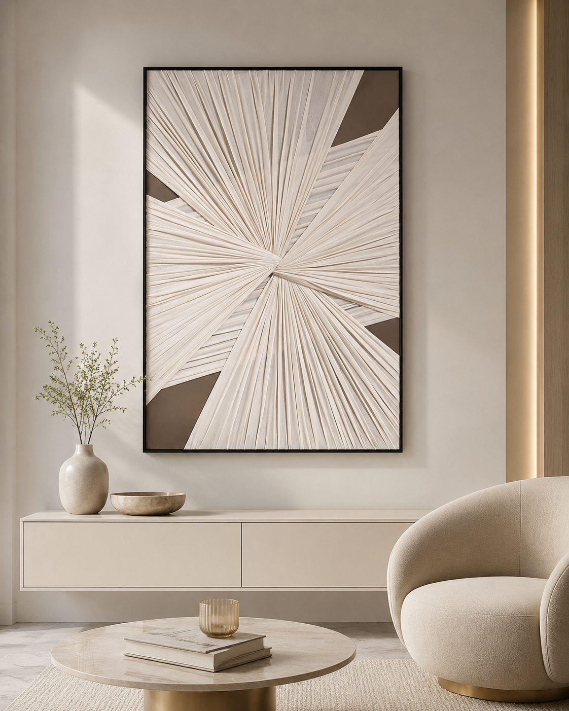 لوحة فنية للحائط بإطار أسود مقاس 80 × 120 سم