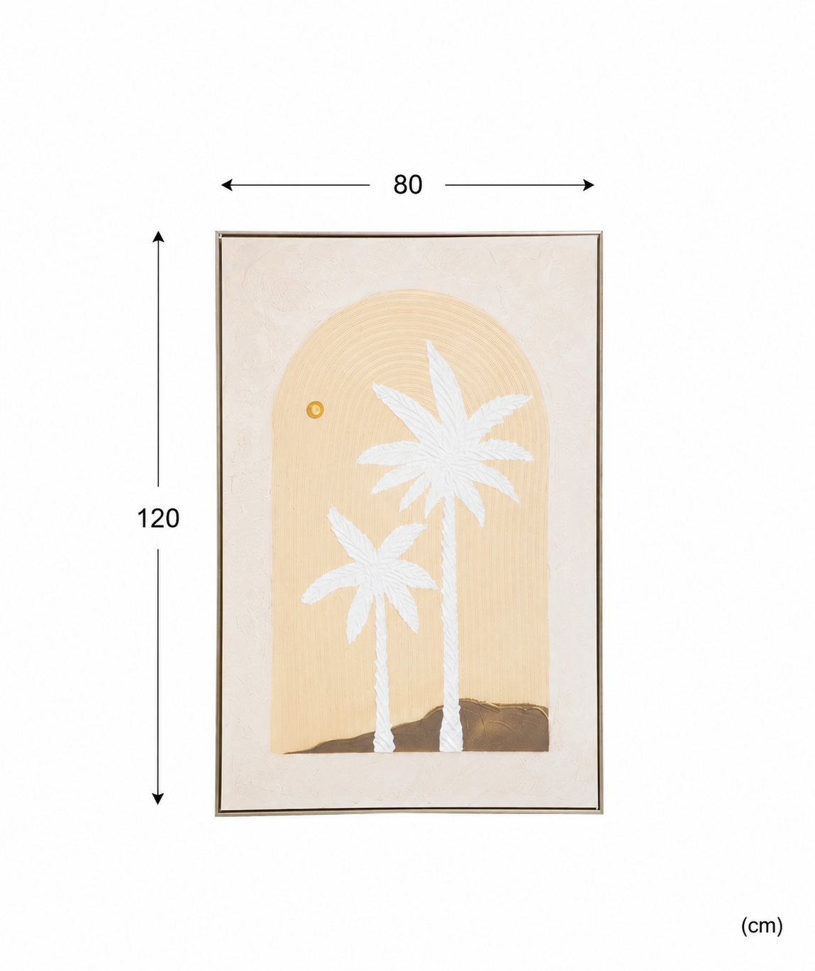 لوحة فنية للحائط بإطار ذهبي مقاس 80 × 120 سم