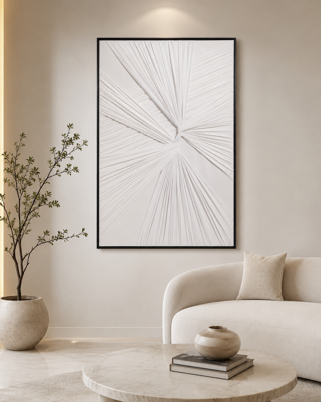لوحة ديكور راقية بإطار أسود مقاس 100 × 150 سم