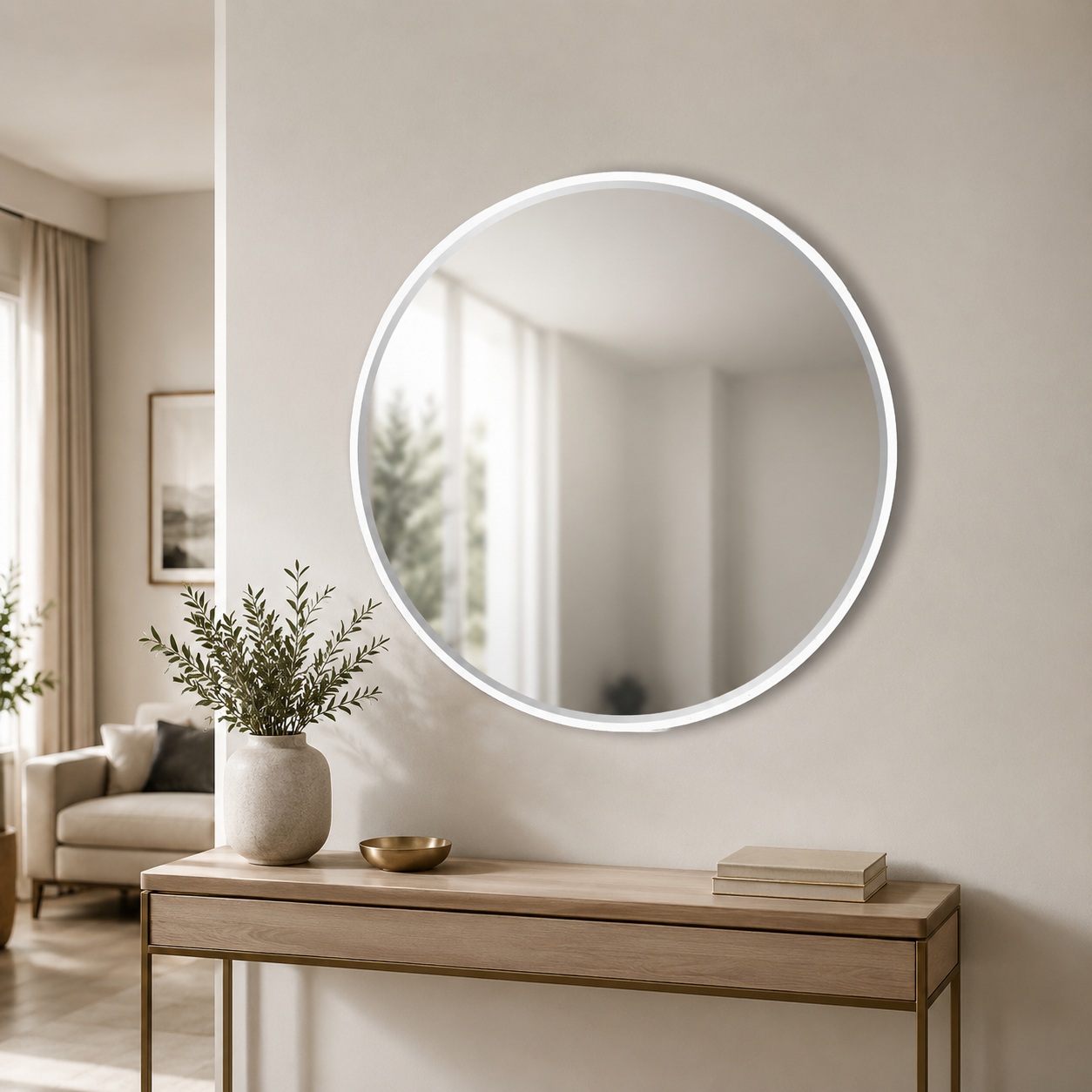 مراية حائط تعليق دايري 90 × 90 سم