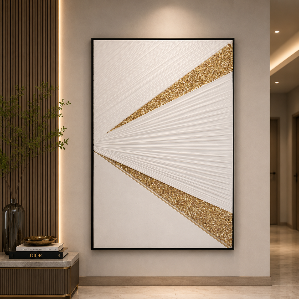 لوحة حائط راقية بإطار أسود مقاس 80 × 120 سم