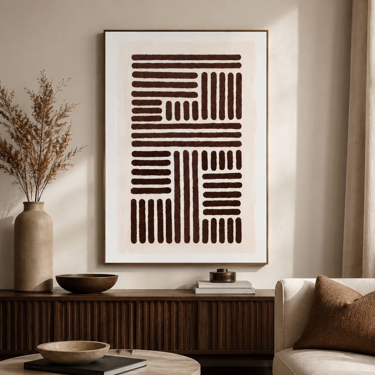 لوحة فنية بإطار ذهبي مقاس 120 × 80 سم