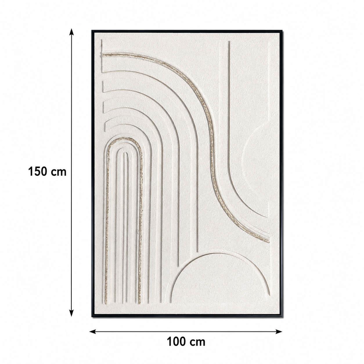 لوحة حائط عصرية بإطار أسود مقاس 100 × 150 سم