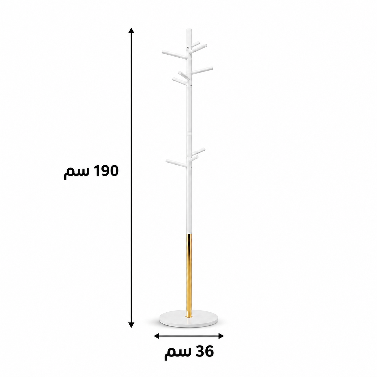 علاقة ملابس باللون ابيض و جولدمقاس 190× 36 سم