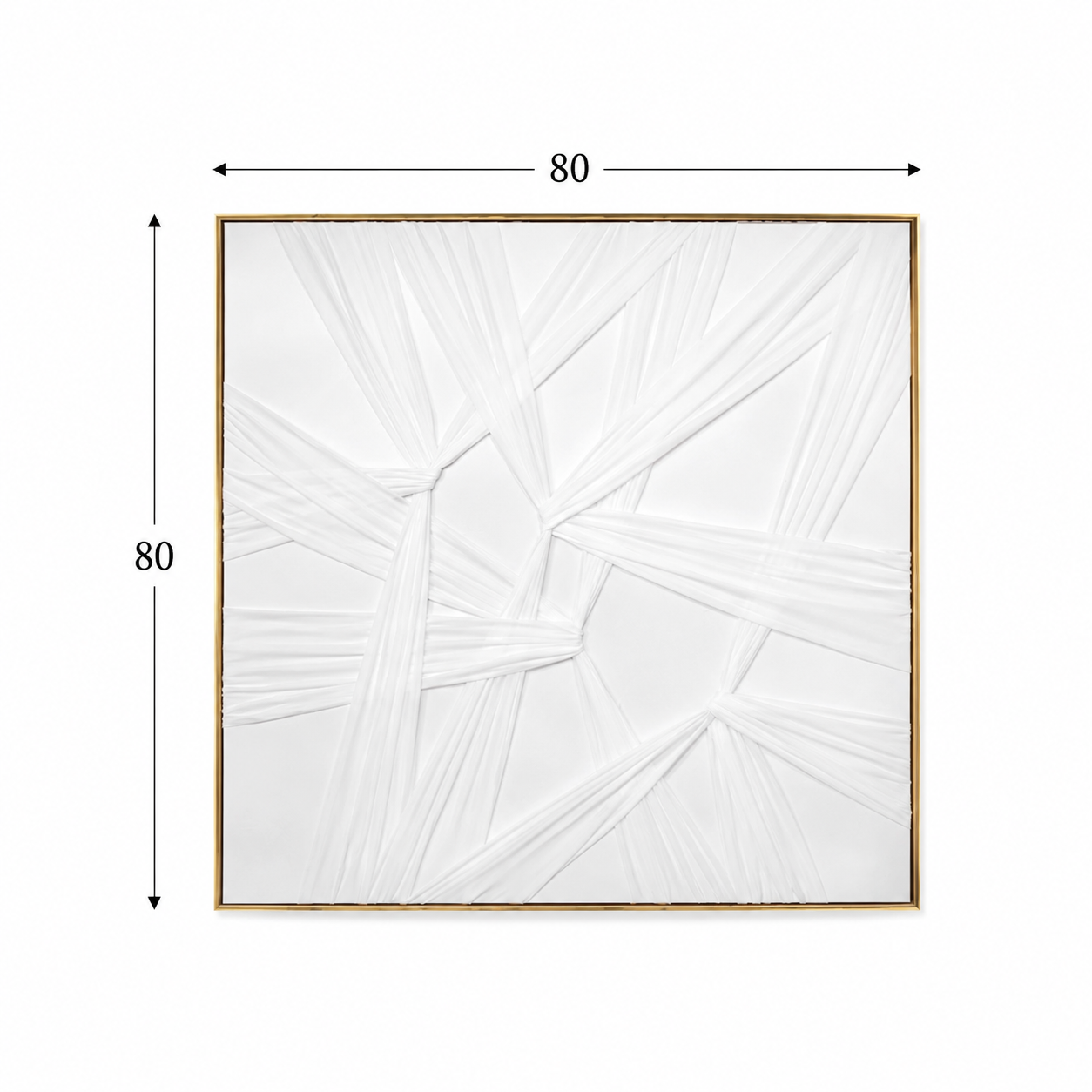 لوحة ديكور مربعة بإطار ذهبي مقاس 80 × 80 سم