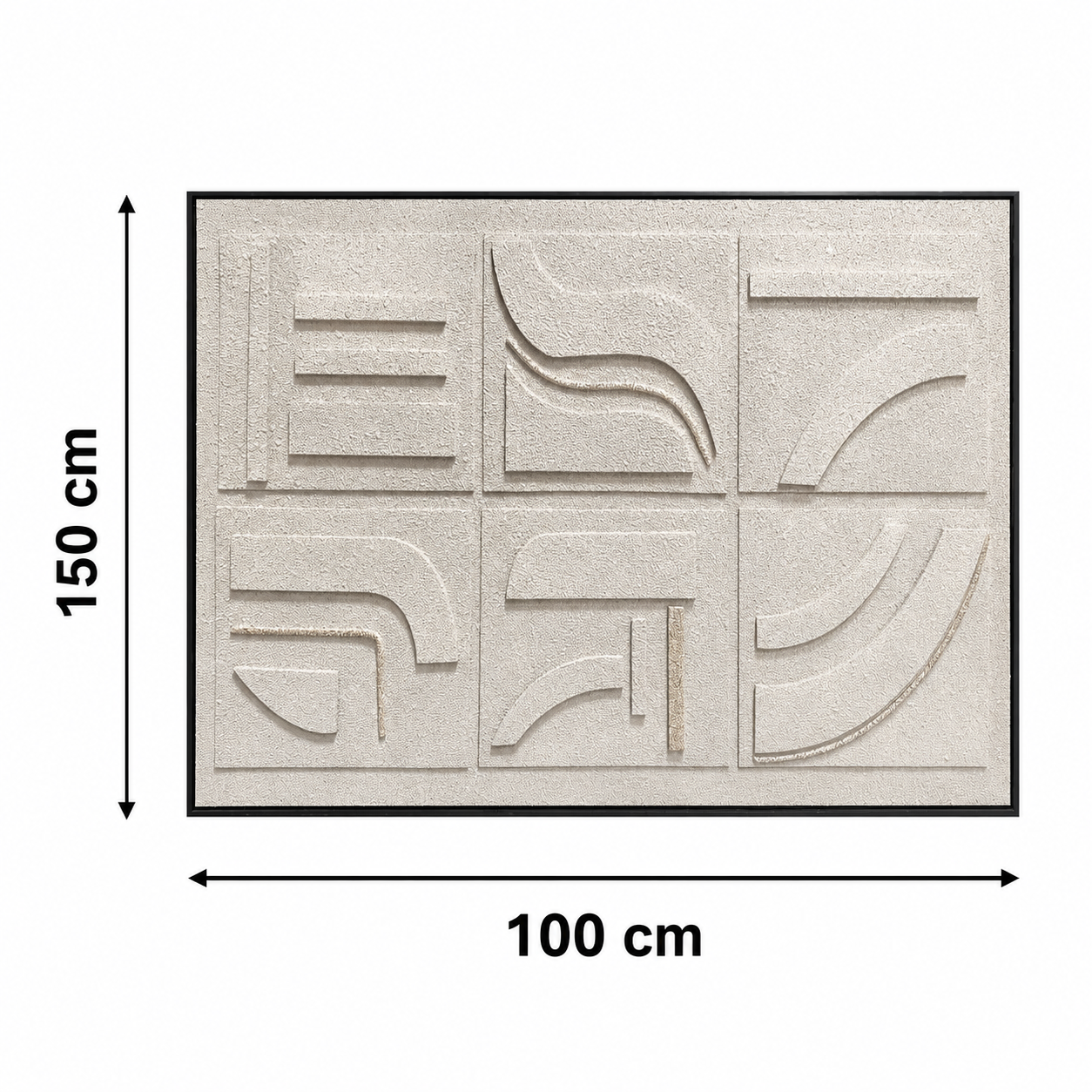 لوحة فنية راقية بإطار أسود مقاس 100 × 150 سم