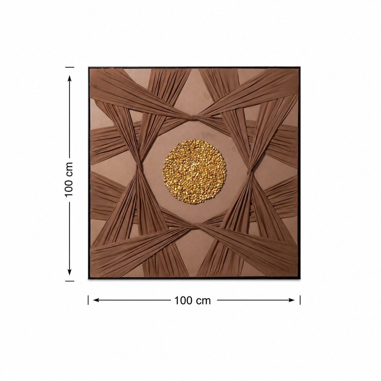 لوحة فنية مربعة بإطار أسود مقاس 100 × 100 سم