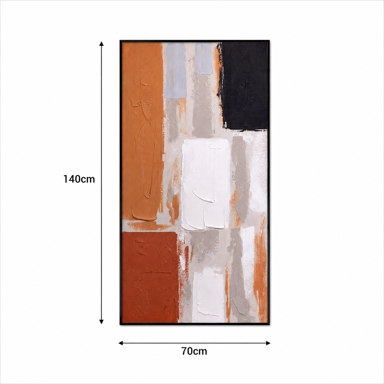 لوحة ديكور طولية بإطار أسود مقاس 70 × 140 سم
