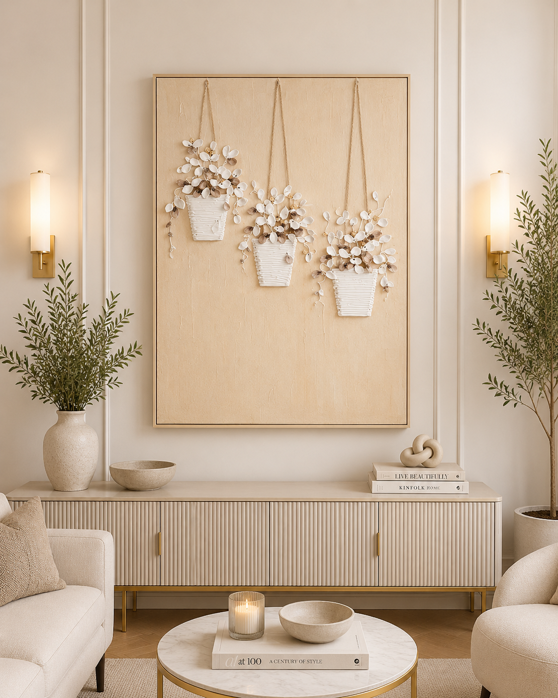 لوحة حائط بإطار ذهبي مقاس 100 × 150 سم