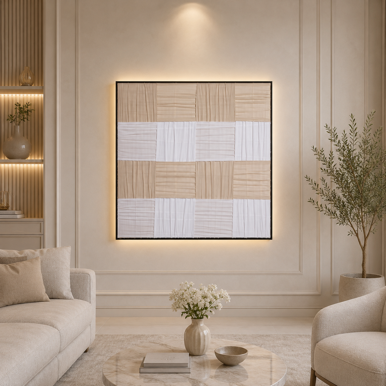 لوحة فنية عصرية مقاس 100 × 100 سم