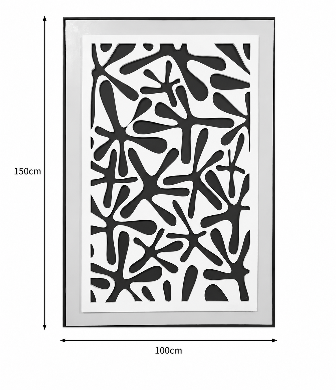 لوحة فنية كبيرة بإطار أسود مقاس 100 × 150 سم