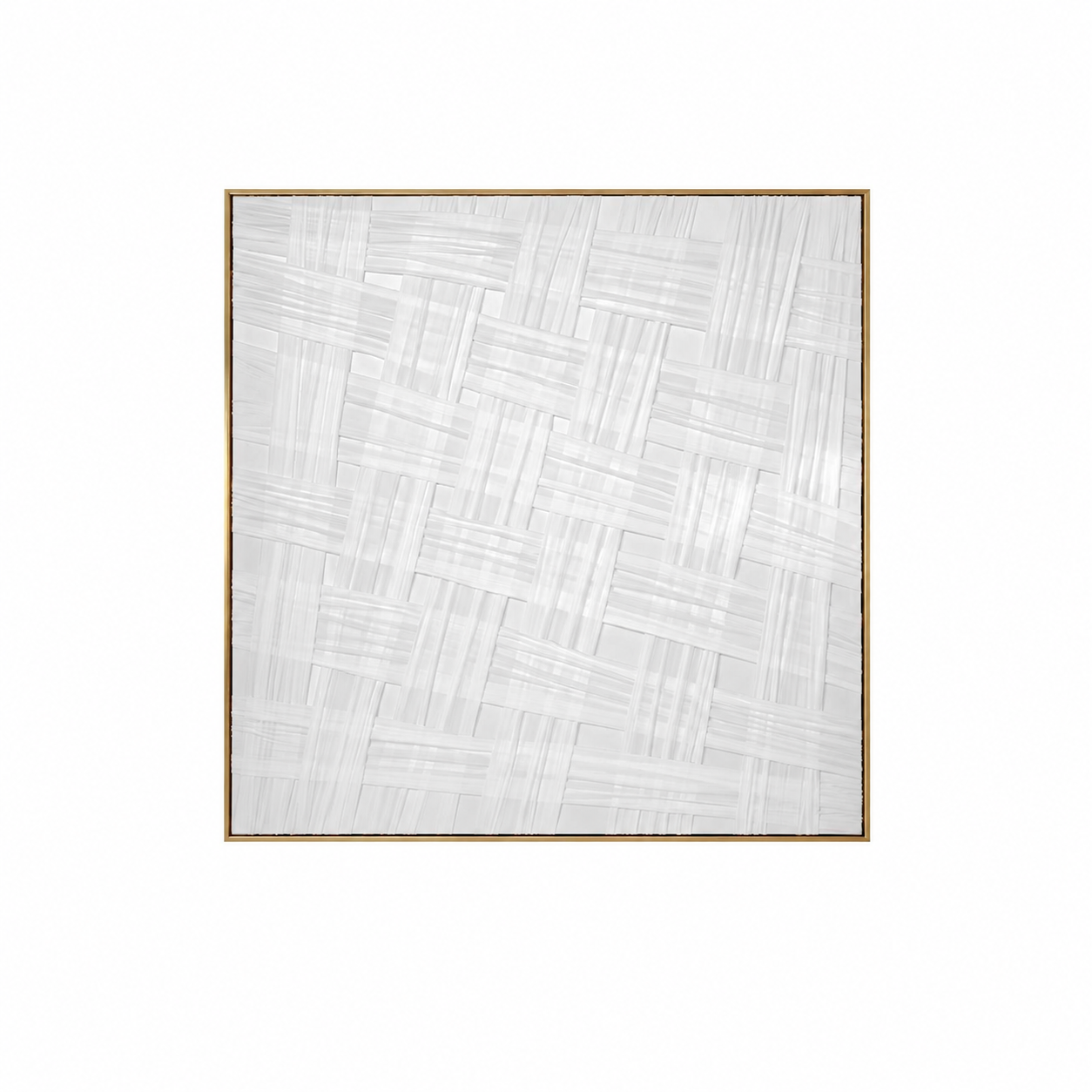 لوحة حائط مربعة بإطار ذهبي مقاس 80 × 80 سم