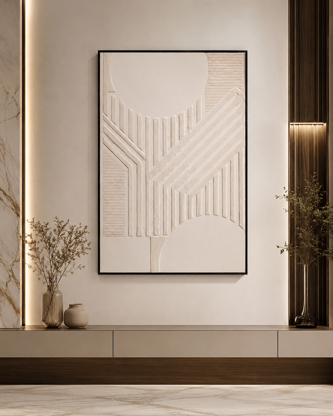 لوحة حائط بإطار أسود مقاس 80 × 120 سم