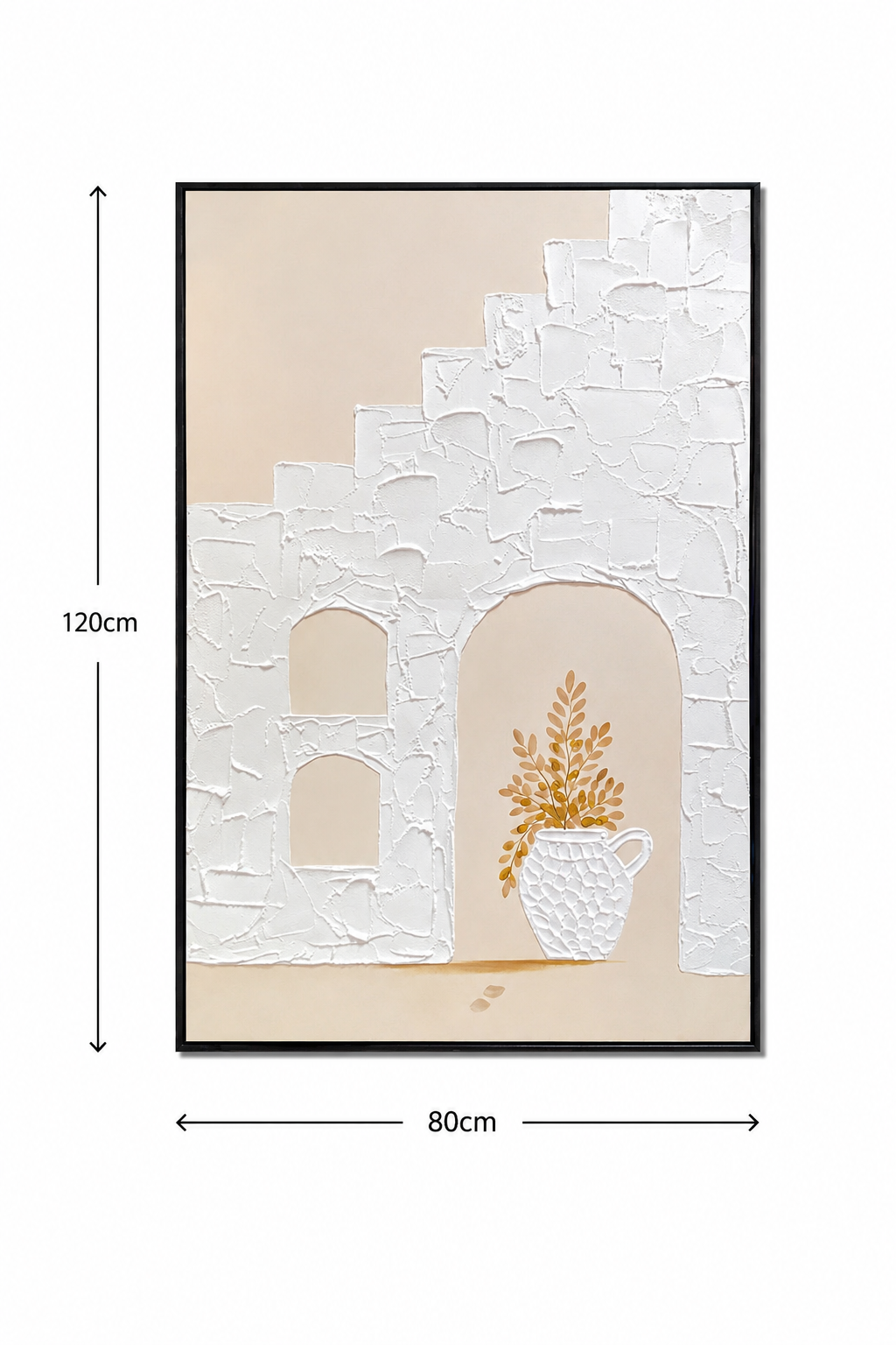 لوحة حائط مودرن بإطار أسود مقاس 80 × 120 سم