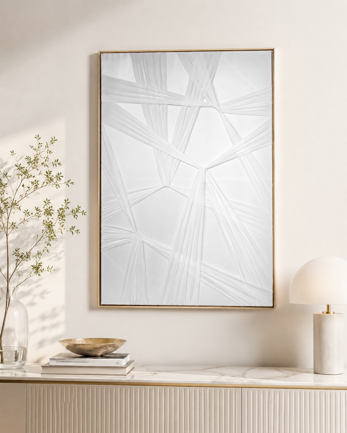لوحة ديكور فنية بإطار ذهبي مقاس 80 × 120 سم