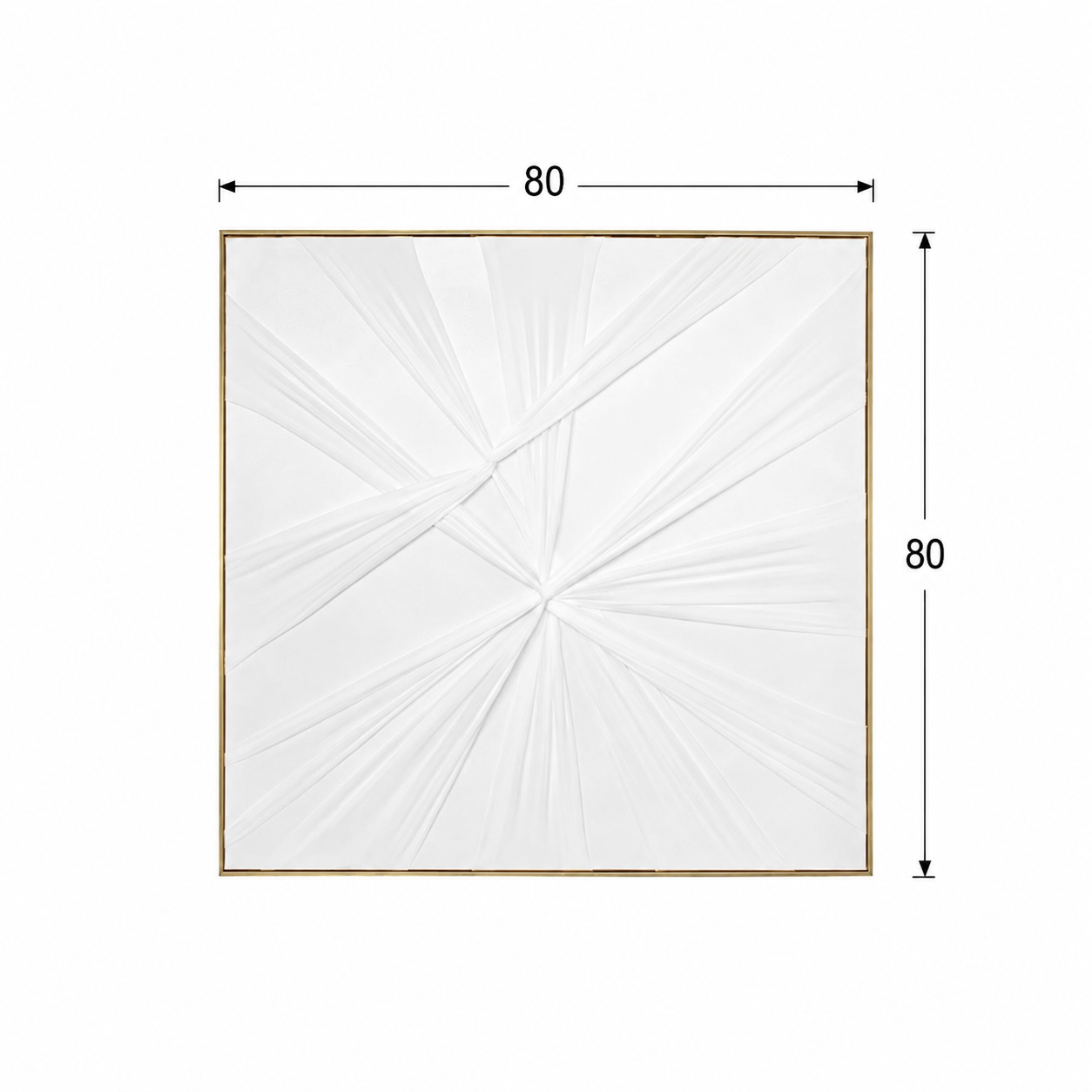 لوحة حائط مربعة بإطار ذهبي مقاس 80 × 80 سم