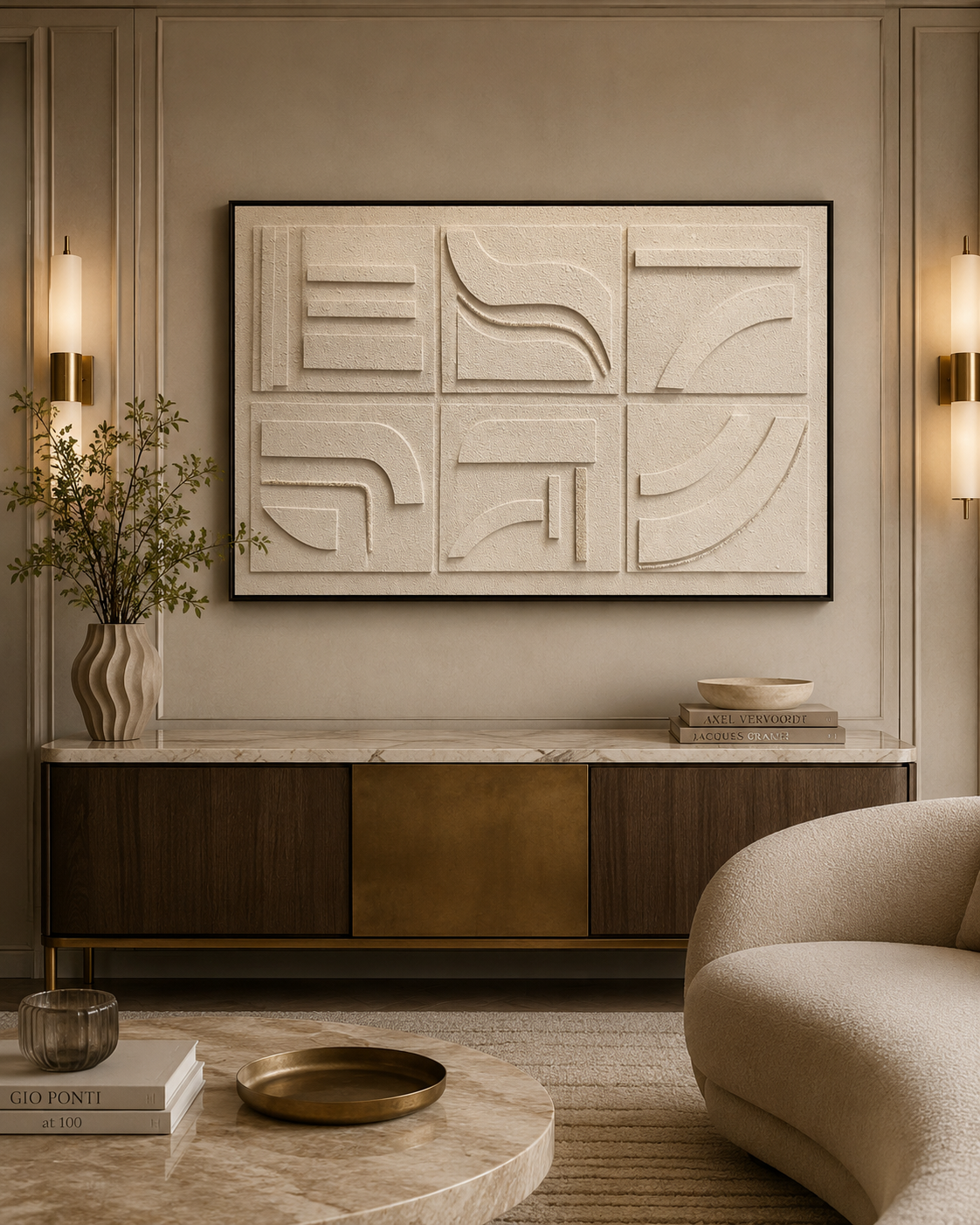 لوحة فنية راقية بإطار أسود مقاس 100 × 150 سم