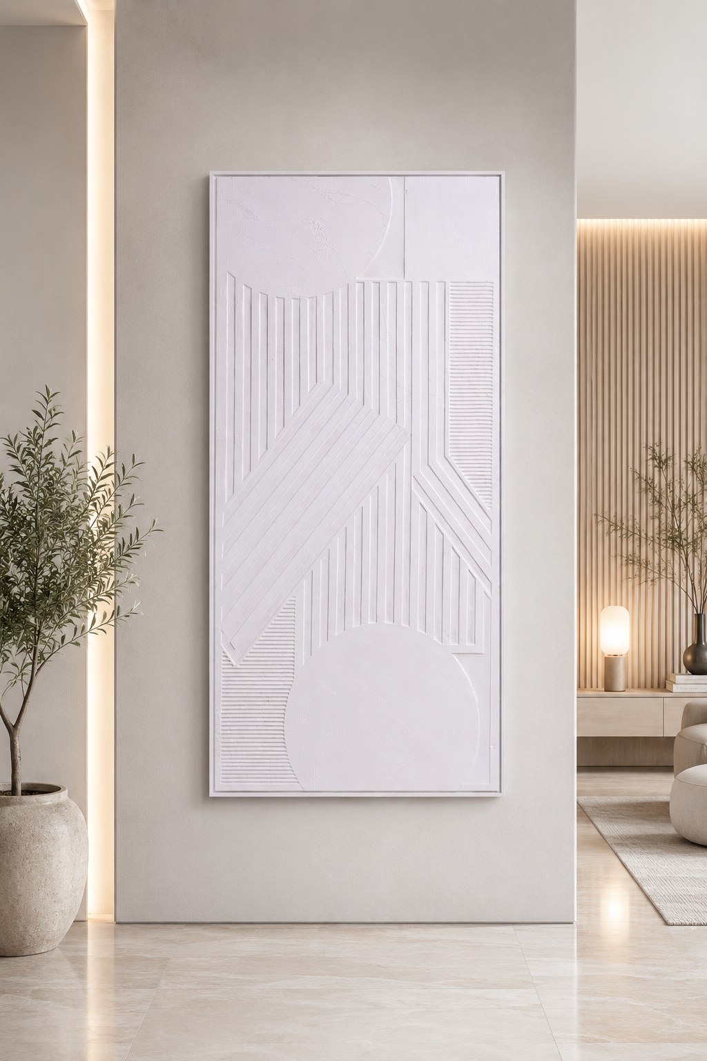 لوحة حائط طولية بإطار أسود مقاس 70 × 140 سم