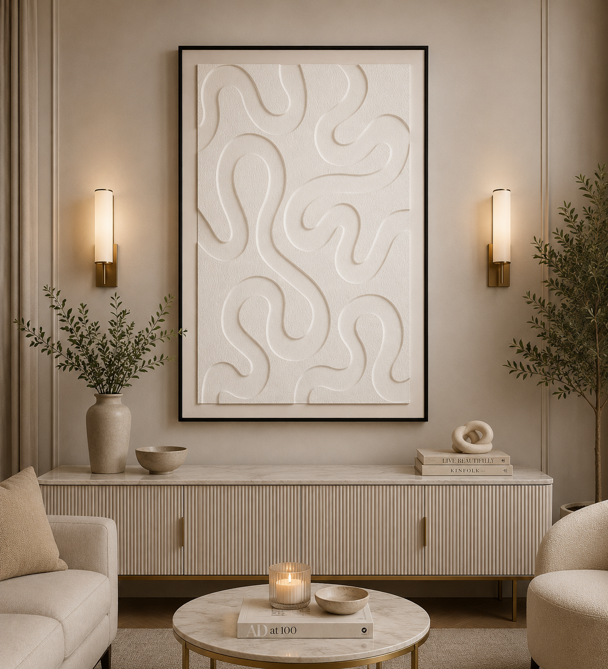 لوحة ديكور بإطار أسود مقاس 100 × 150 سم