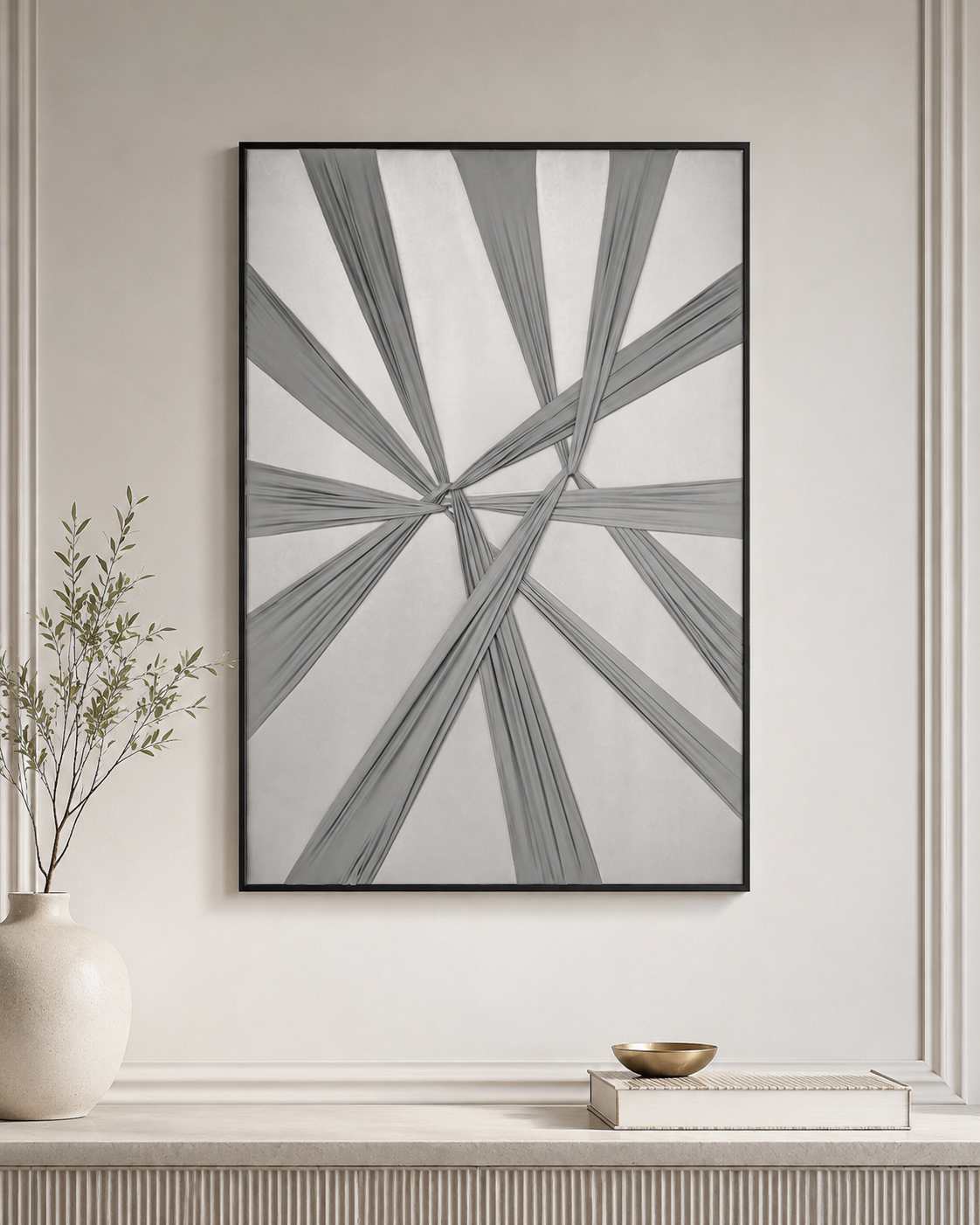 لوحة ديكور بإطار أسود مقاس 80 × 120 سم