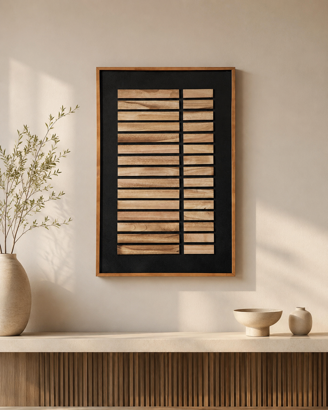 لوحة حائط بإطار أسود مقاس 120 × 80 سم