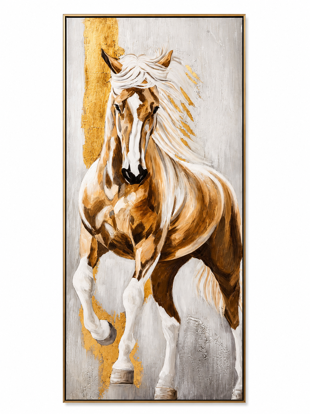 لوحة حائط بإطار ذهبي مقاس 80 × 180 سم