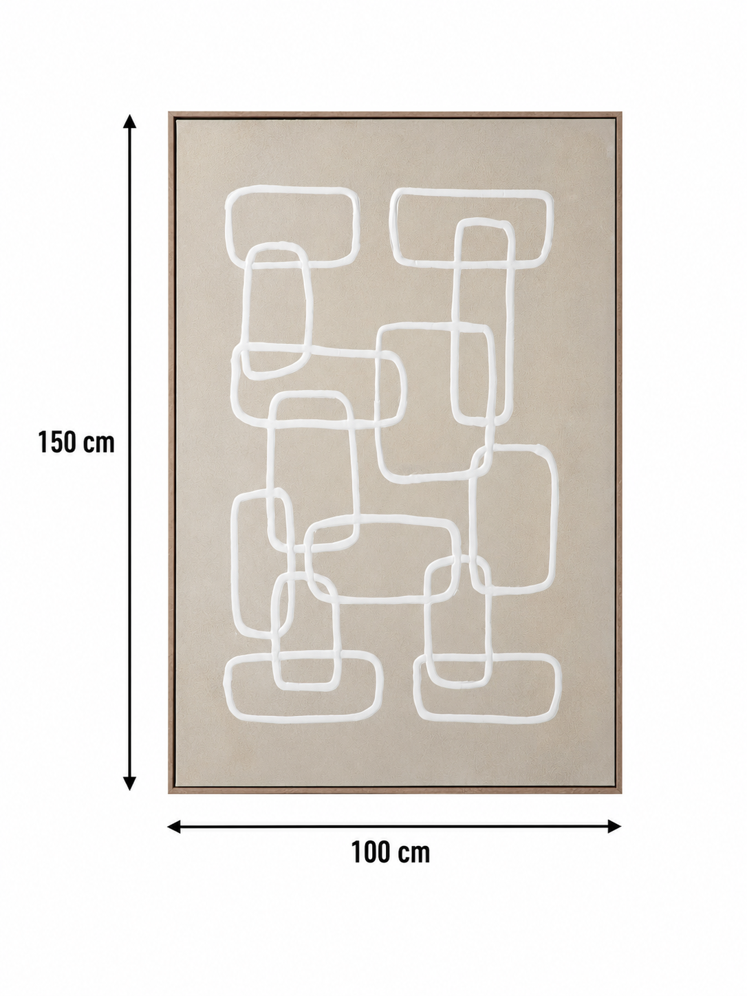 لوحة حائط بإطار بيج مقاس 100 × 150 سم